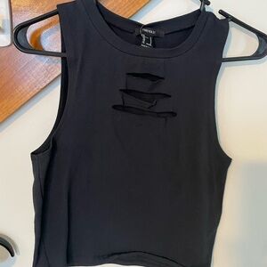 Forever 21 Black Cutout Muscle Tee